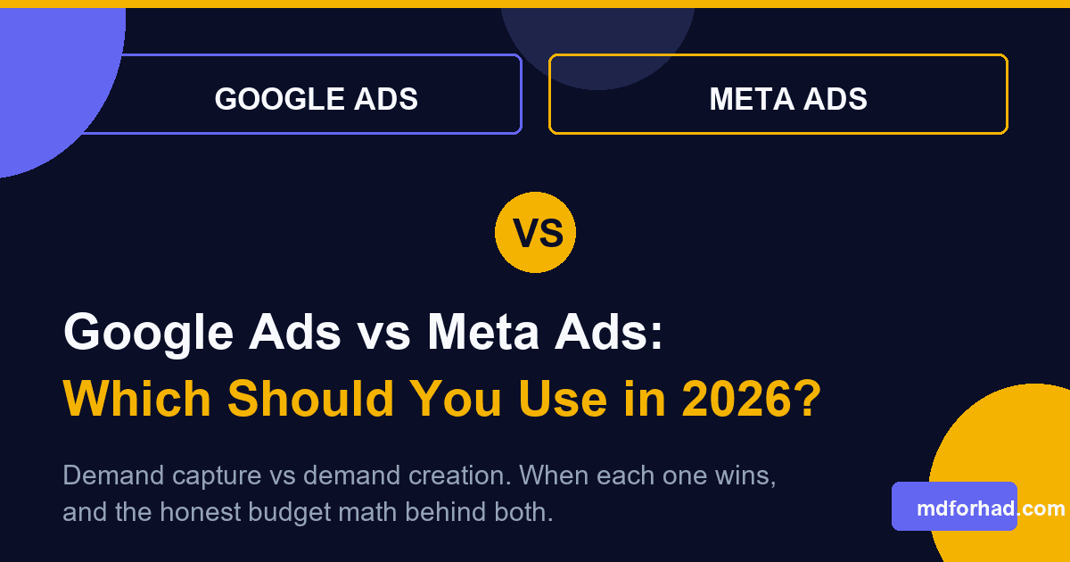 Google Ads vs Meta Ads comparison for 2026